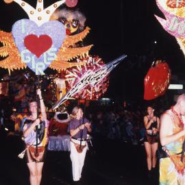 Philippa Playford designed carriables, Gay & Lesbian Mardi Gras Parade (SGLMG), Darlinghurst, 1992
