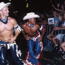 Melbourne cowboy couple, Sydney Gay & Lesbian Mardi Gras Parade (SGLMG), Darlinghurst, 1997