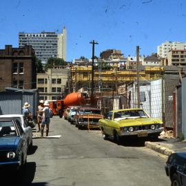 Woolloomooloo Redevelopment Project, new housing, work in progress, Bland Street Woolloomooloo, 1980