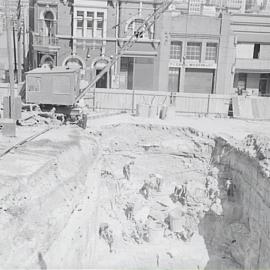 Rock cutting and excavation work at York St North (also known as Cumberland St)