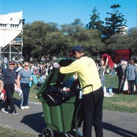 City of Sydney clean up crew in action at The Domain Olympic Live Site, Sydney, 2000
