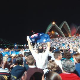 Sailing medal ceremony at the Sydney Opera House, Bennelong Point, 2000