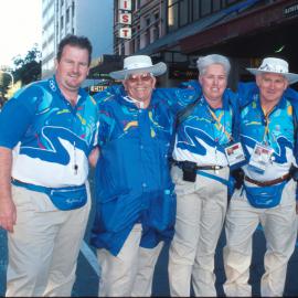 Volunteers after the Men's Marathon, Bathurst Street Sydney, 2000