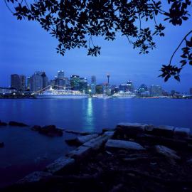 Western edge of the CBD at twilight, Sydney Harbour, 2000