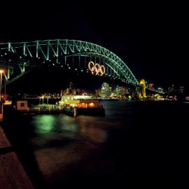 Sydney CBD and Harbour Bridge at night from North Sydney, 2000