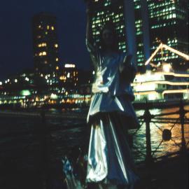 Street Entertainer like Statue of Liberty at night, Circular Quay West, Sydney, 2000