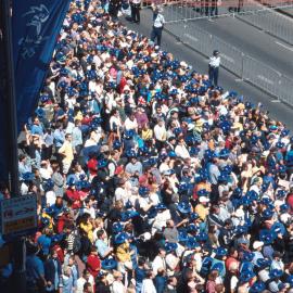 Crowd gathers for the Olympic Athletes Tickertape and Civic Reception at Sydney Town Hall, 2000