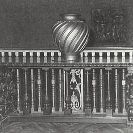Interior, Capitol Theatre, plaster urn and balustrading, Campbell Street Haymarket, 1972