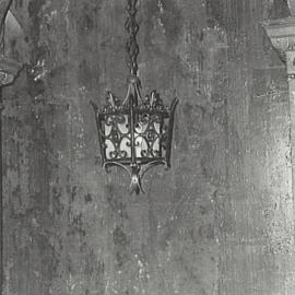 Interior, Capitol Theatre, bronze pendant lamp detail, Campbell Street Haymarket, 1972