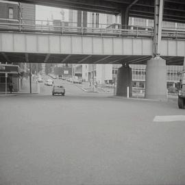 Streetscape, intersection Alfred and Phillip Streets Sydney, 1973