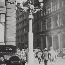 Light standard, Martin Place and Pitt Street Sydney, circa 1926