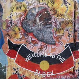 'Welcome to The Block' mural, Eveleigh and Lawson Streets Redfern, circa 2003