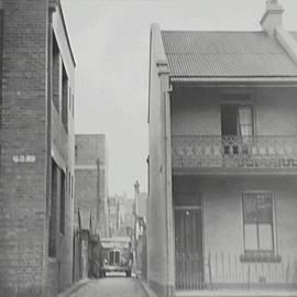 Looking west down lane realignment, Paints Lane Chippendale, 1940