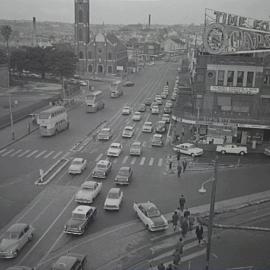 Traffic patterns, Taylor Square Darlinghurst, 1961