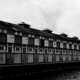 Finger wharf during early stages of internal fire, Woolloomooloo, 1991