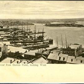 Sydney Harbour from Dawes Point looking west, 1900